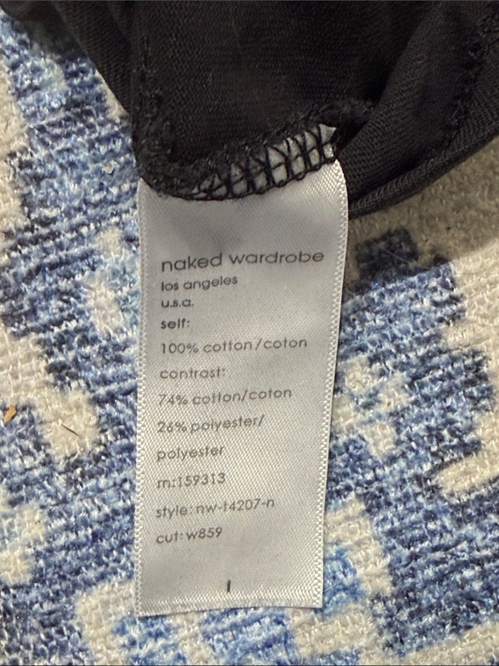 naked wardrobe Black Crewneck Tee - Minimal Label Detail - Picture 3 of 3